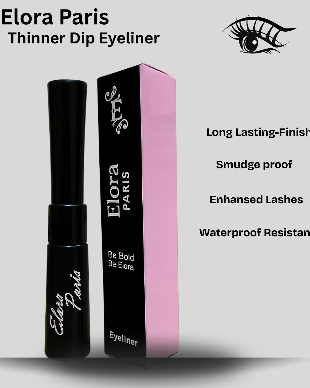 Precision Black Eyeliner – Smudge-Proof, Long-Lasting Liquid Liner | Elora Paris