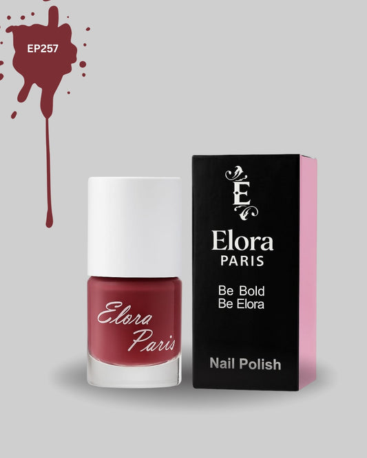 Passion Cherry Nail Polish – Deep Cherry Red, Non-Peel-Off & Glossy Finish | Elora Paris